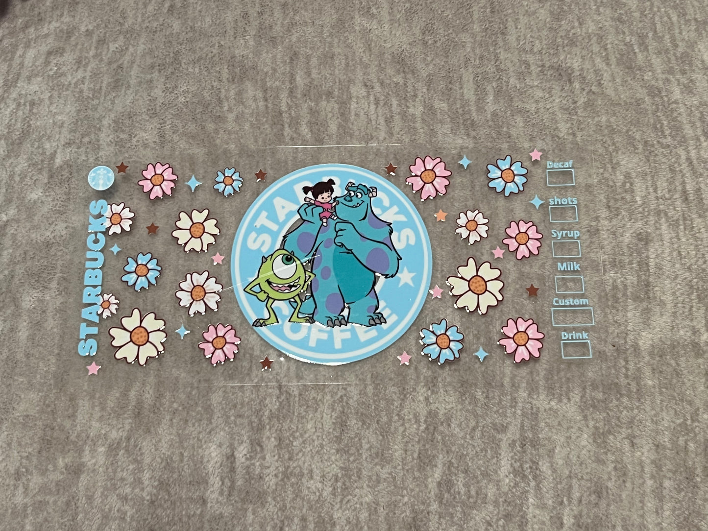 Sully and friends UV DTF cup wrap