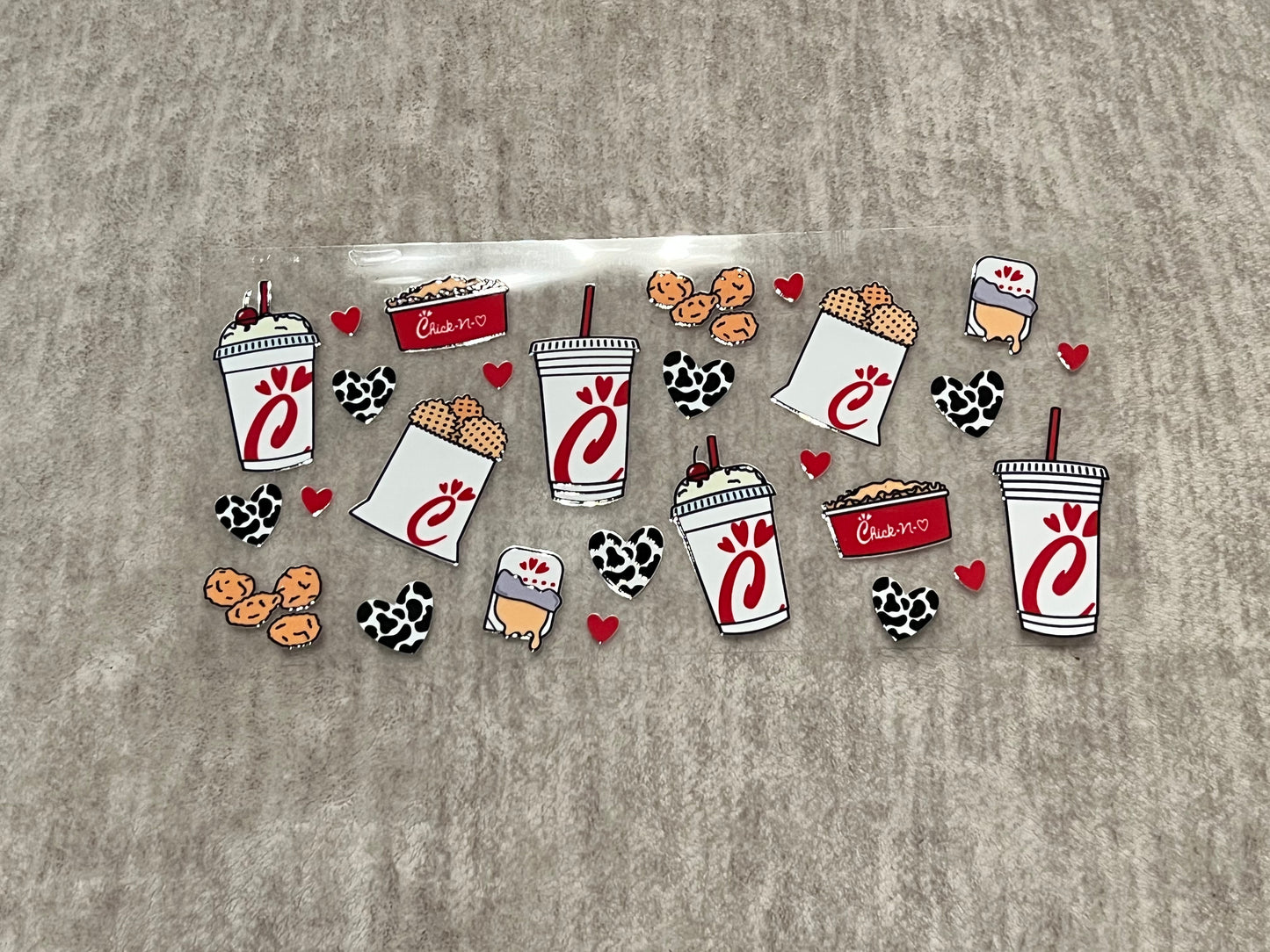 Chik Fil A UV DTF cup wrap