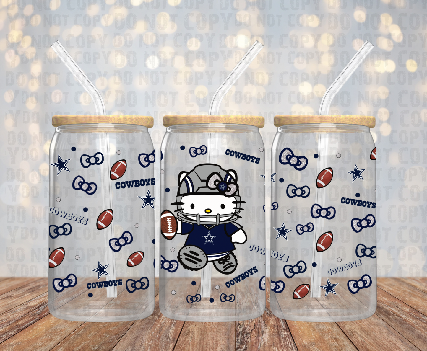 Kitty Cowboys UV DTF cup wrap