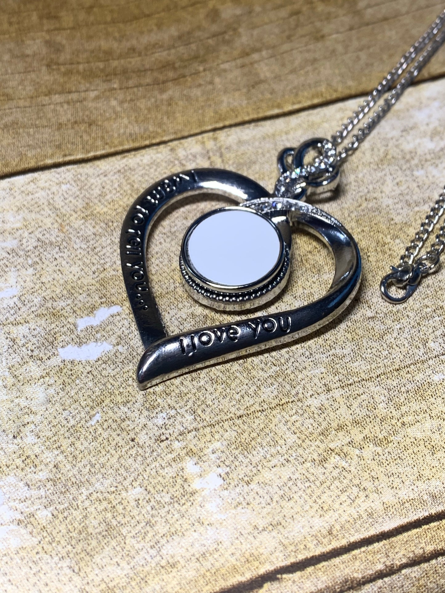 Blank Heart I love you Necklace