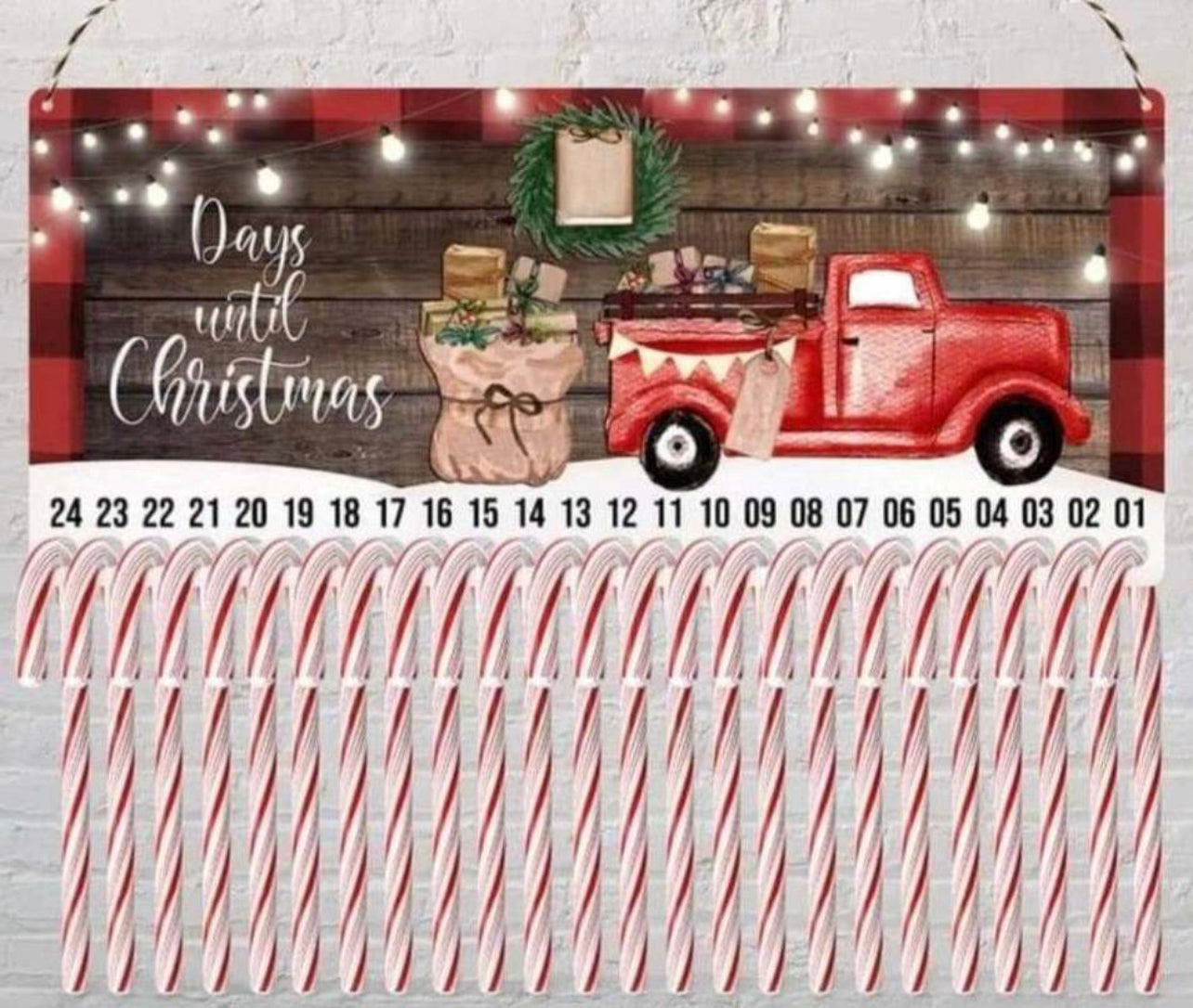 Blank Candy Cane Advent Calendar