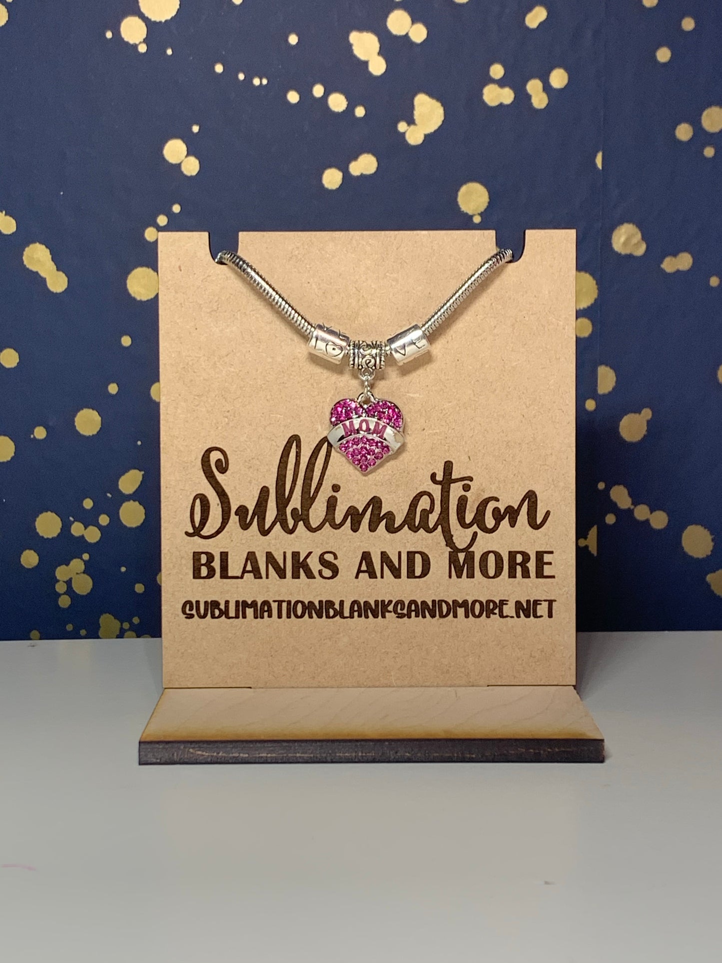 Mom Rhinestone Charm Bracelet