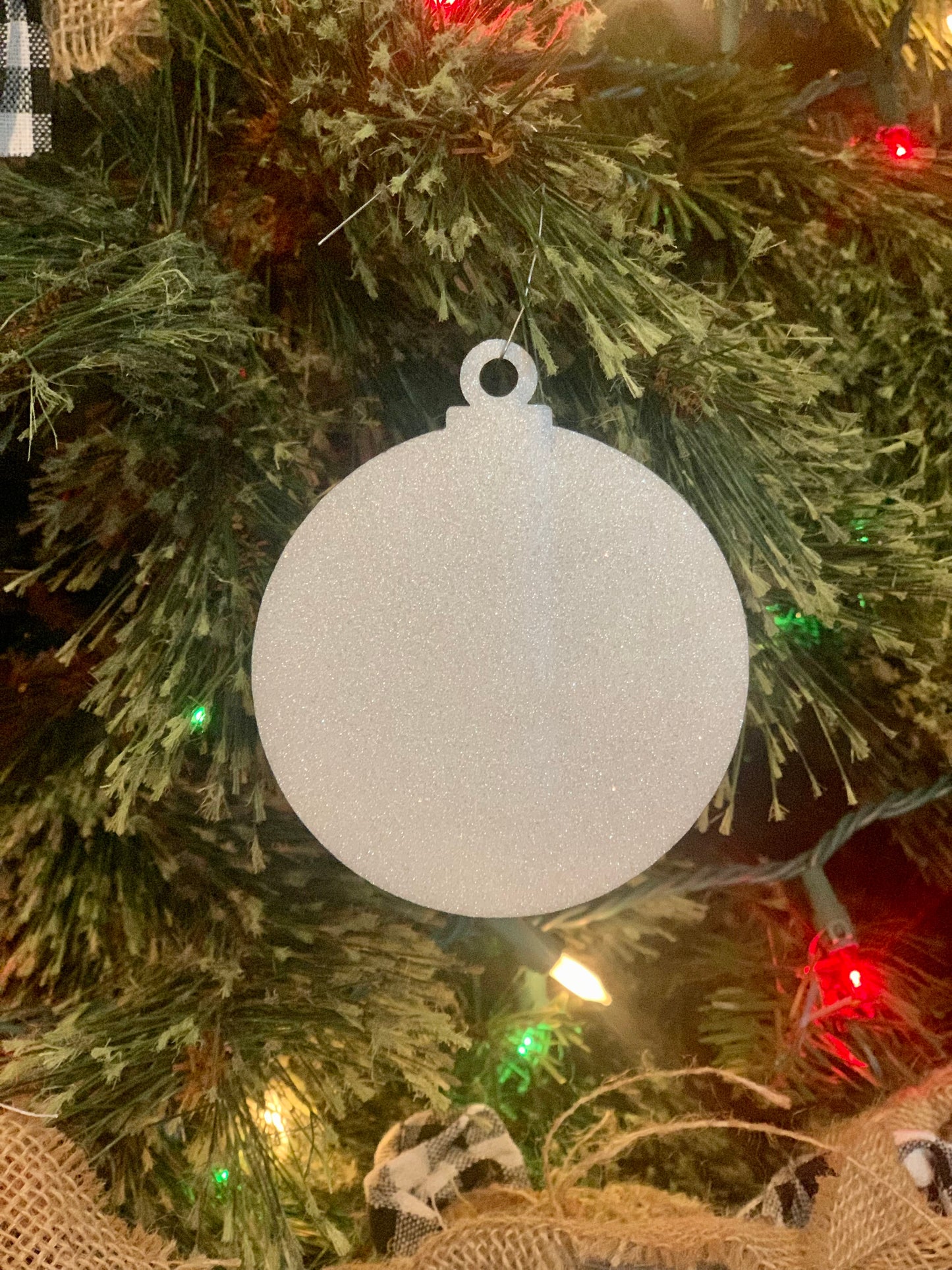 Glitter MDF Round Ornament