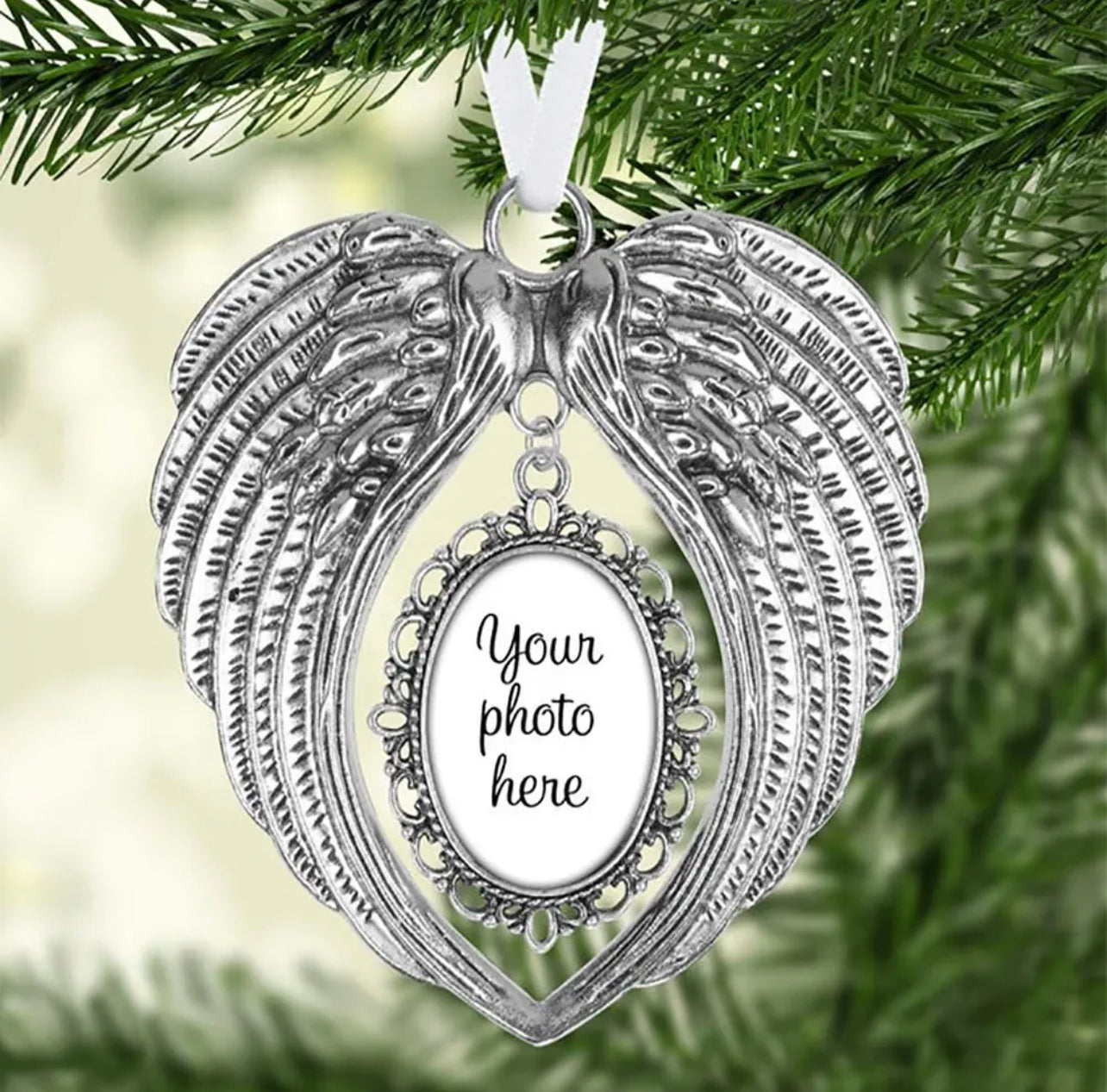 Silver Angel Wing Ornament