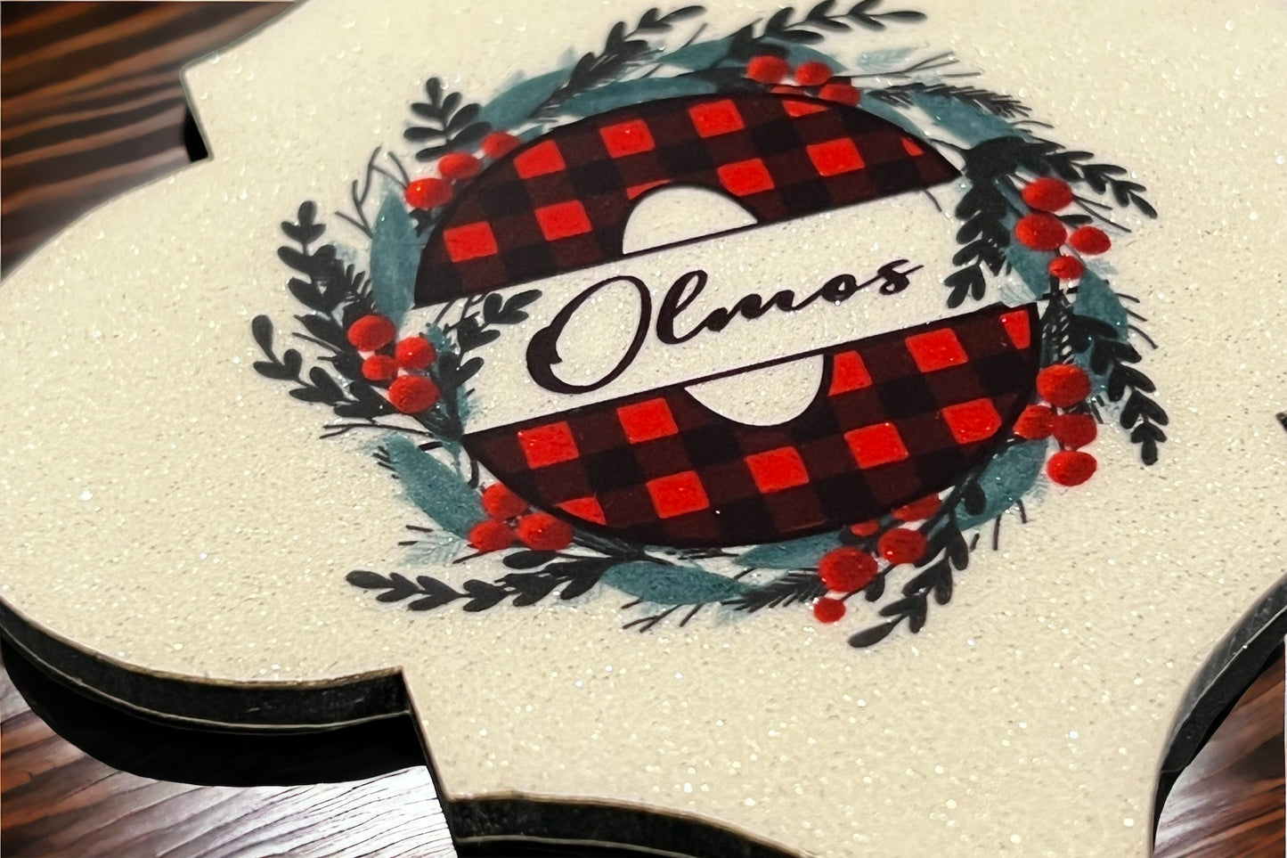 Glitter MDF Tile Ornament