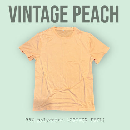 Vintage Peach Solid Blank Tshirt