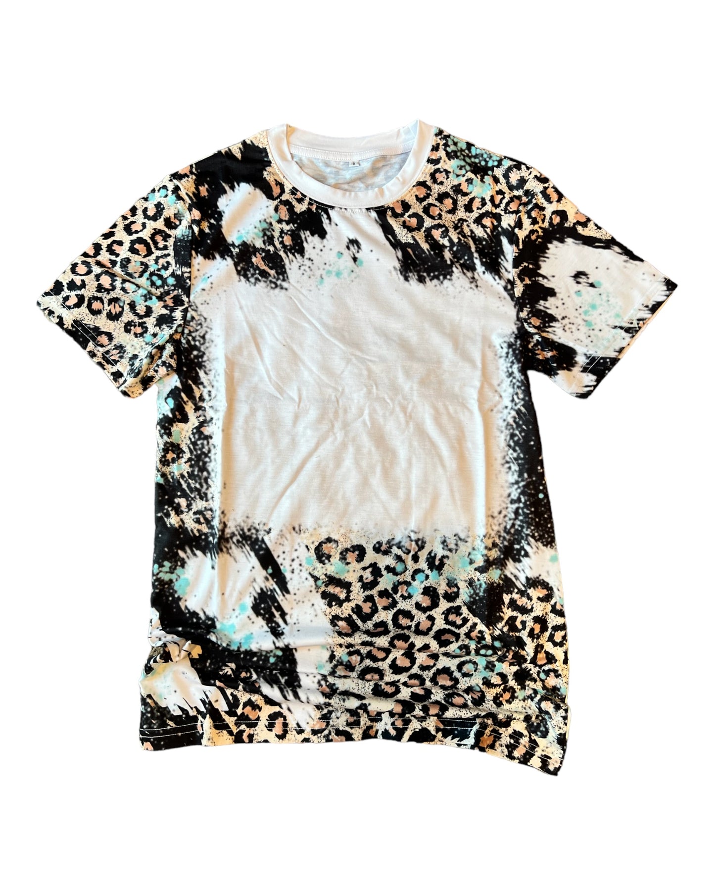 Cheetah Multi Color  Faux Bleached Tshirt