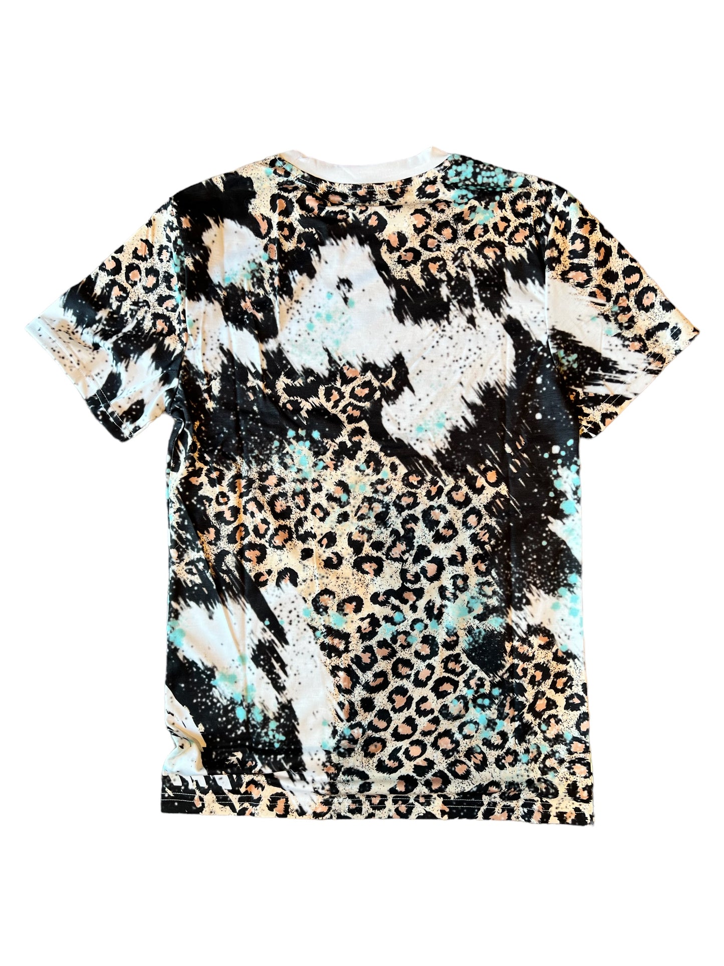 Cheetah Multi Color  Faux Bleached Tshirt