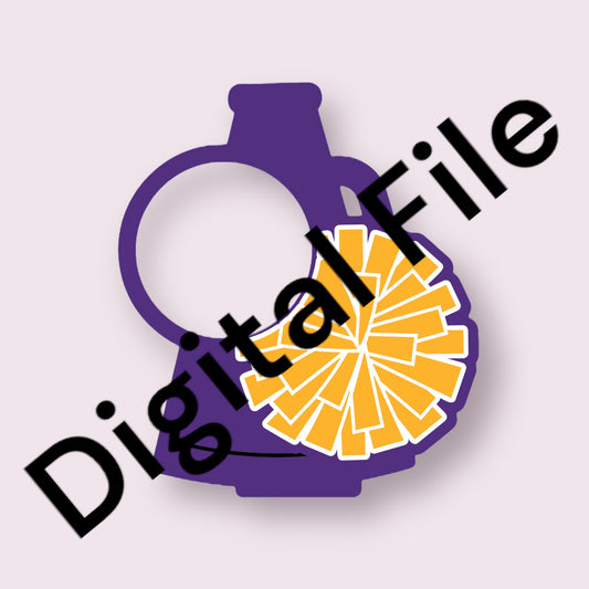 Purple Megaphone/ Gold Pom Pom Digital File