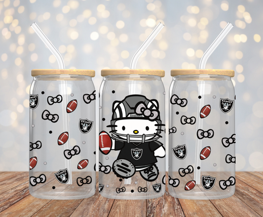 Raiders Kitty UV DTF cup wrap