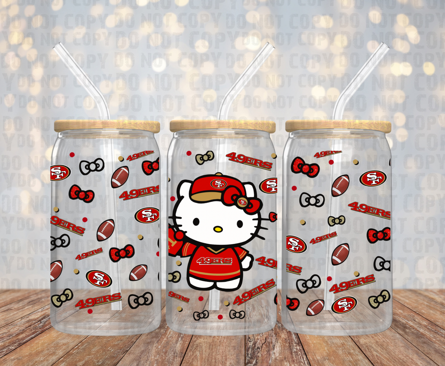 Kitty 49ers UV DTF cup wrap