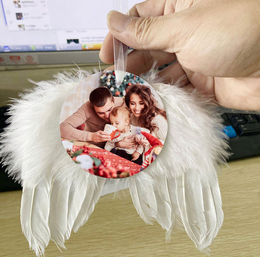 Crafted Round Ornament with Feathers