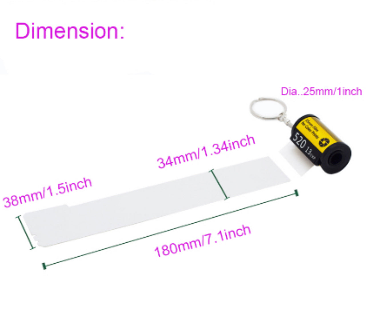 Camera Film Roll Keychain – Sublimation Blanks & More
