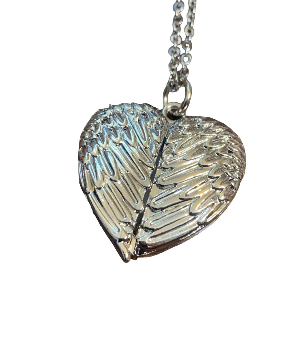 Angel WIng Heart Locket