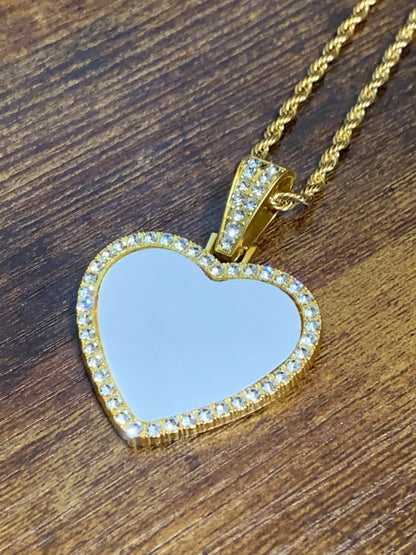 Heart Shaped Bling Necklace