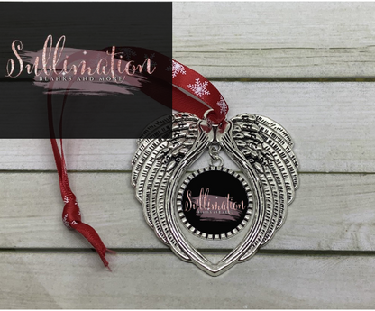 Silver Angel Wing Ornament