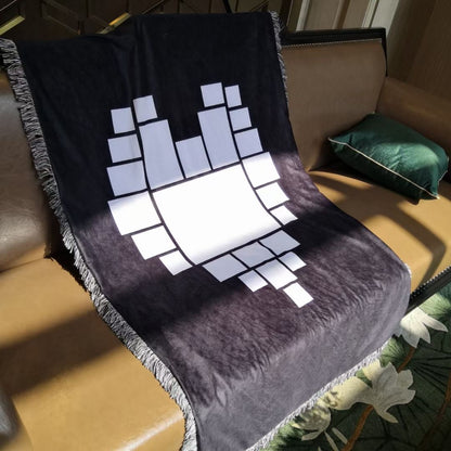 Heart Panel Plush Throw Blanket