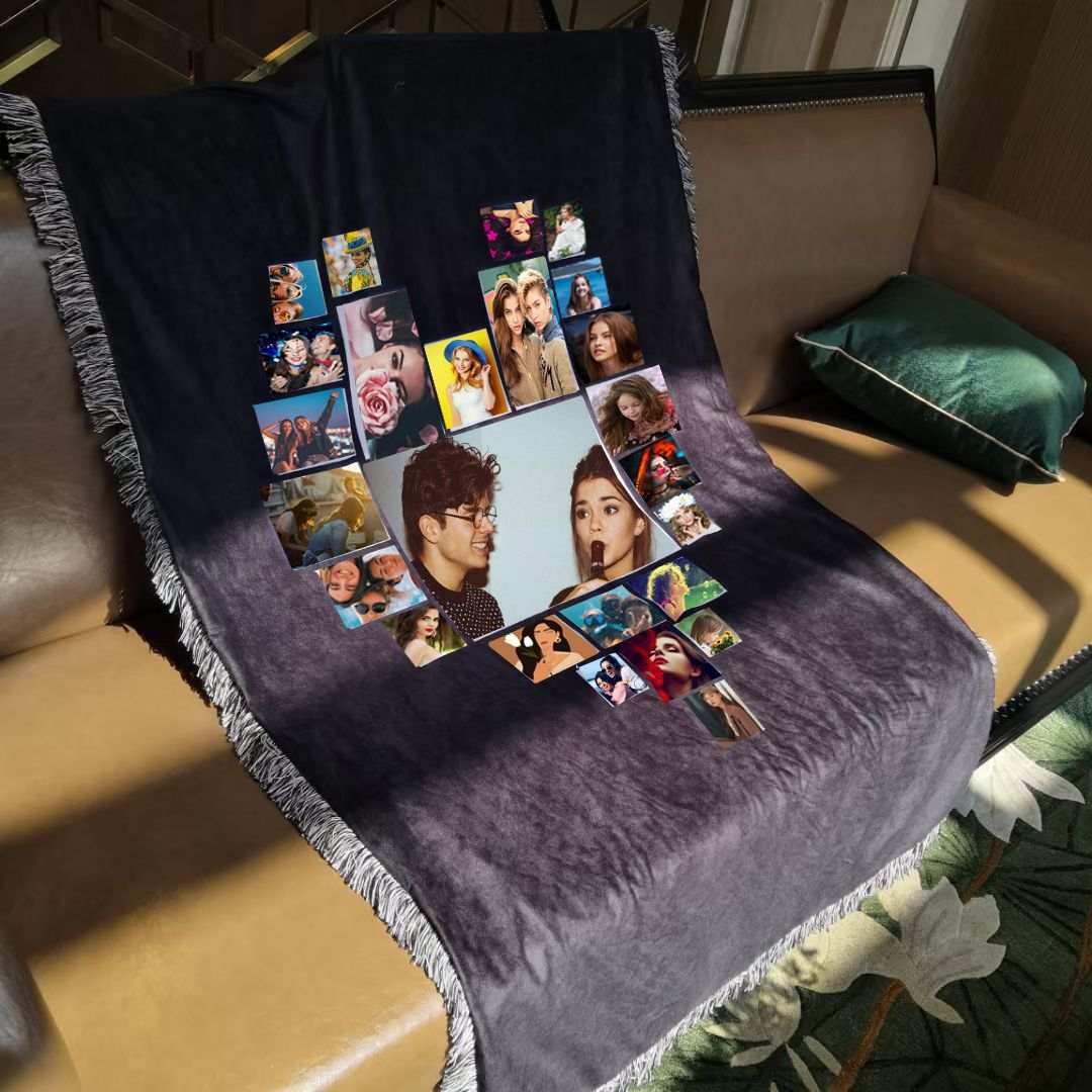Heart Panel Plush Throw Blanket