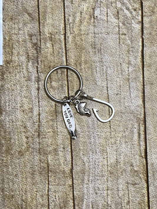 Small Fishing Dad Keychain