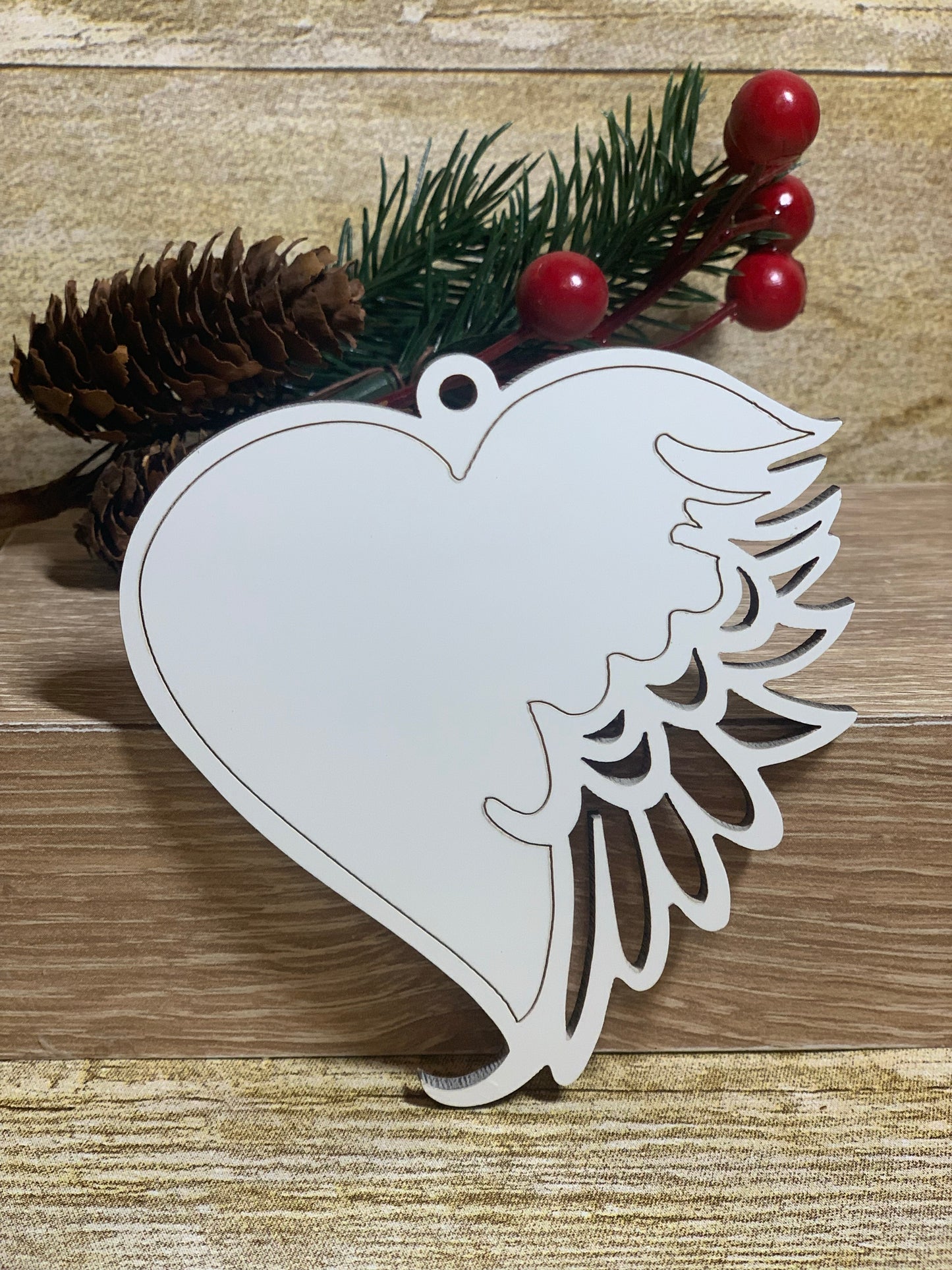 MDF Wing Heart Ornament
