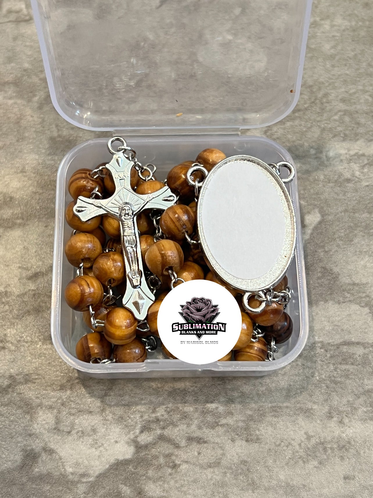Blank Brown Wooden Sublimation Rosary (Ready to Ship)
