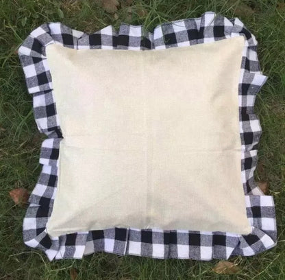 Buffalo Plaid Burlap Pillowcase