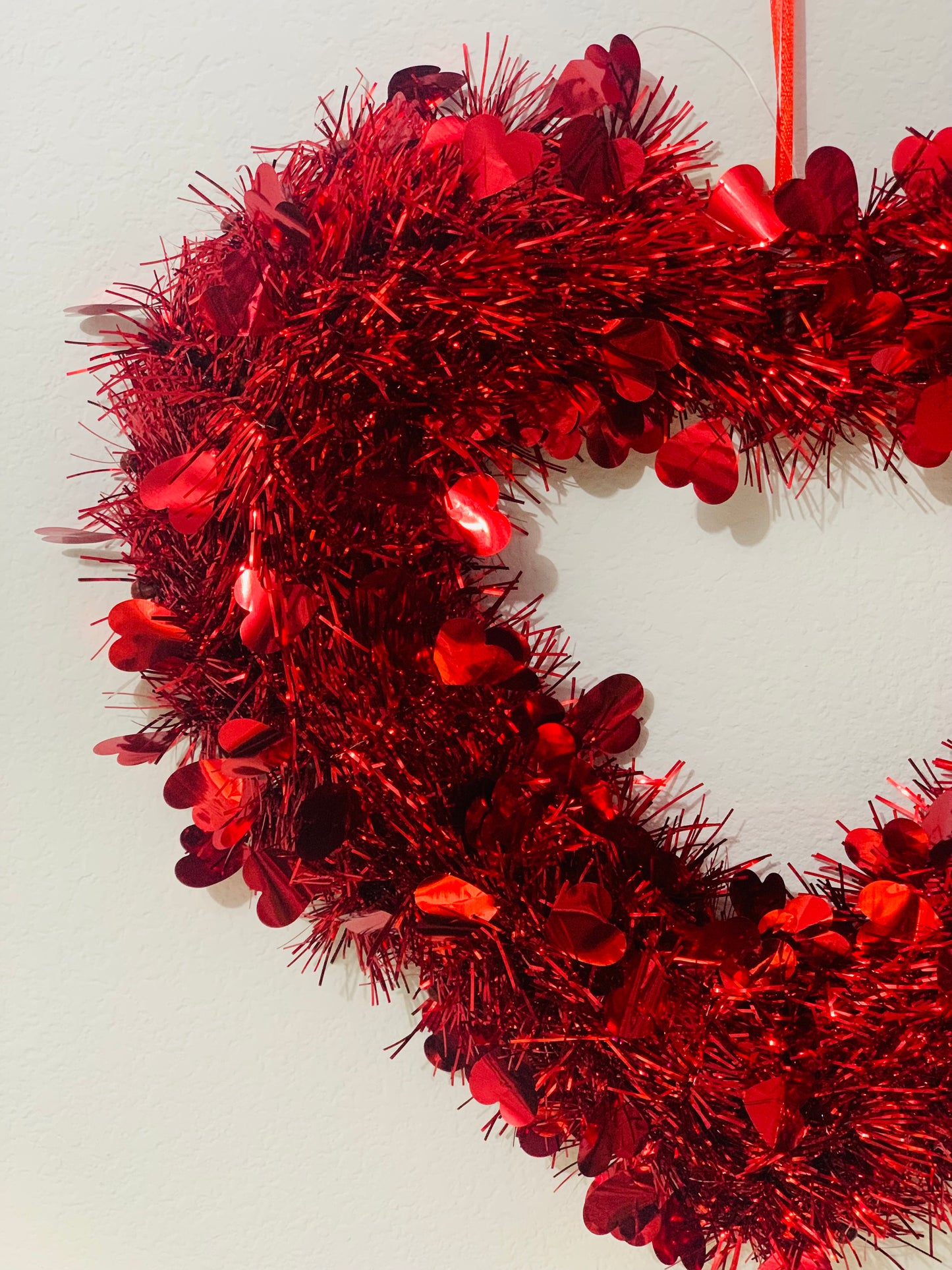Red Tinsel Heart