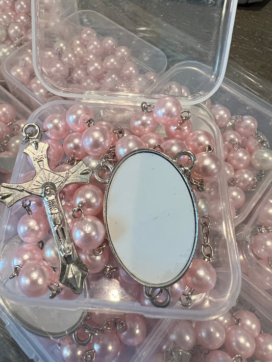 Blank Pink Sublimation Rosary (Ready to ship)