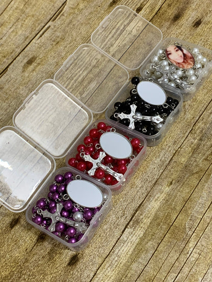 Blank Red/Silver Sublimation Rosary (Ready to Ship)