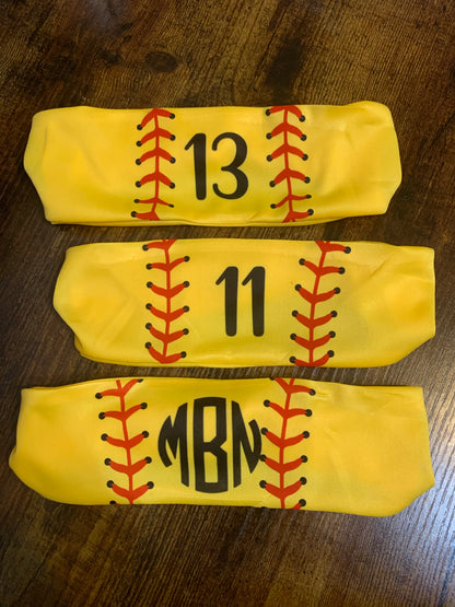 Yellow softball headband