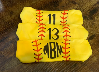 Yellow softball headband