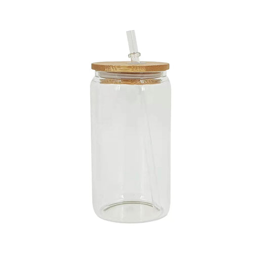 16oz Glass Can Clear and Frosted