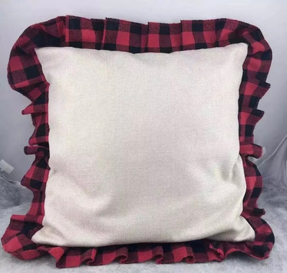 Buffalo Plaid Burlap Pillowcase
