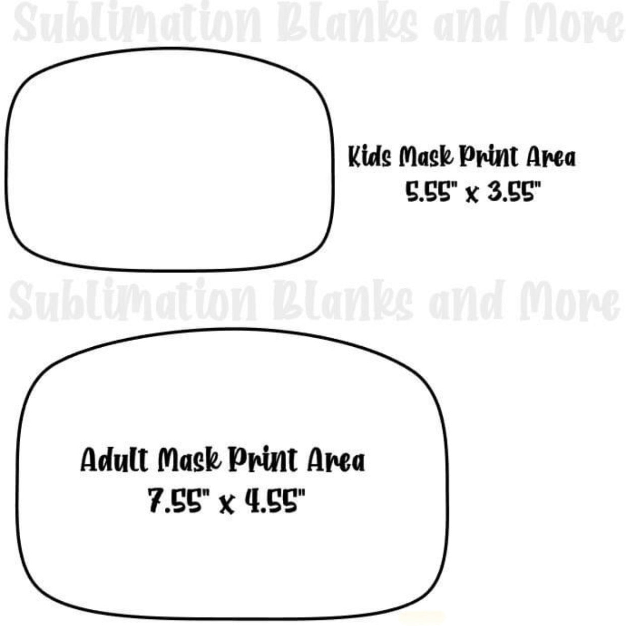 Adult Masks for Sublimation( Teen-Adult)