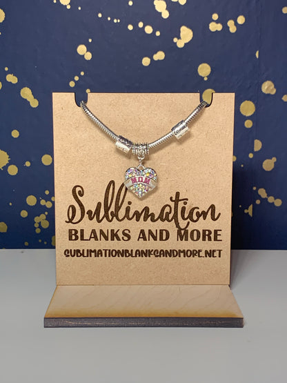 Mom Rhinestone Charm Bracelet