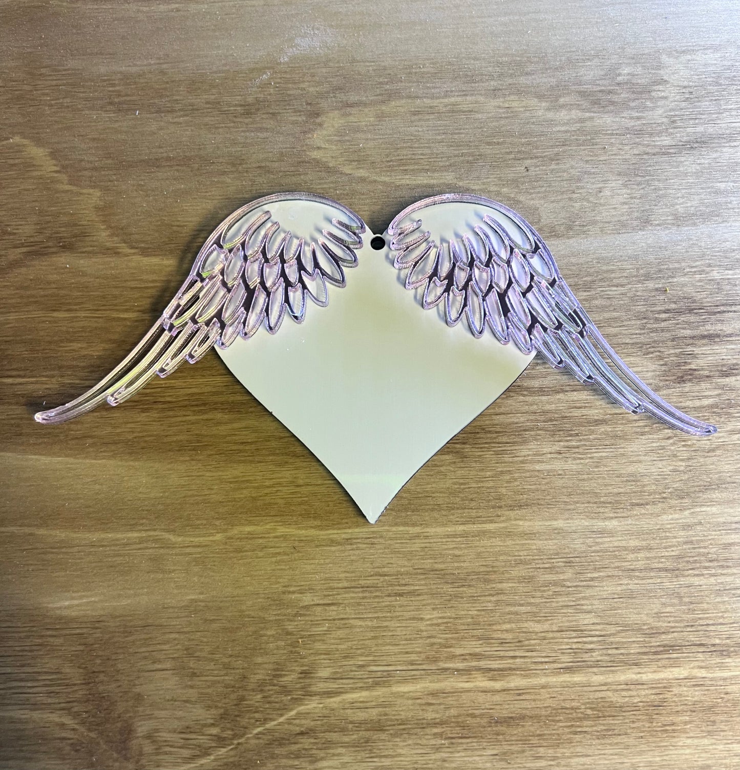Sublimation Heart with Wings Ornament