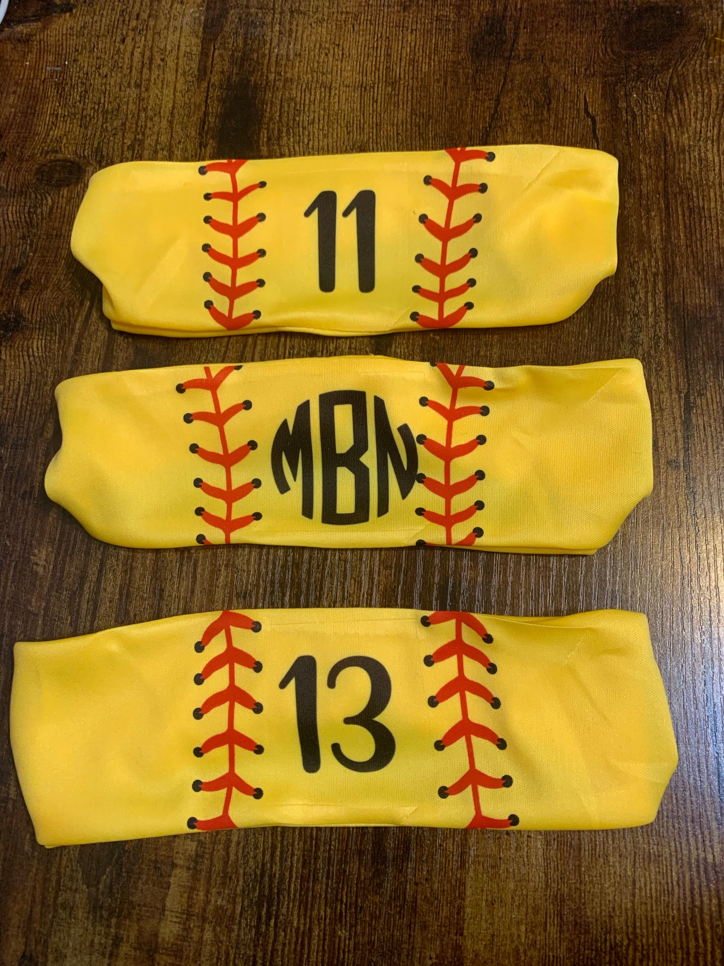 Yellow softball headband