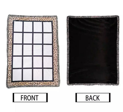 20 Photo Panel Cheetah Print Blanket