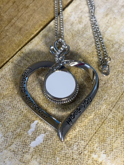 Blank Heart I love you Necklace