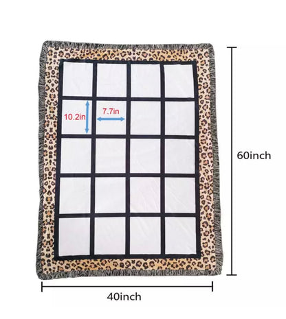 20 Photo Panel Cheetah Print Blanket