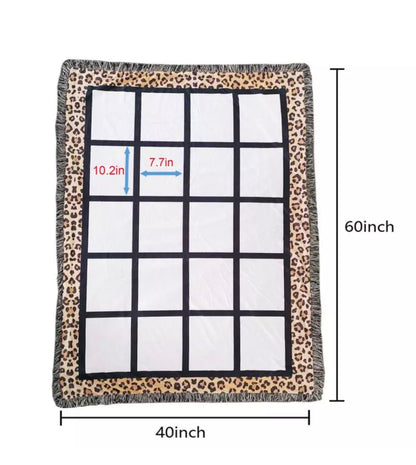 20 Photo Panel Cheetah Print Blanket
