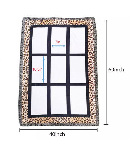 9 Photo Panel Cheetah Print Blanket