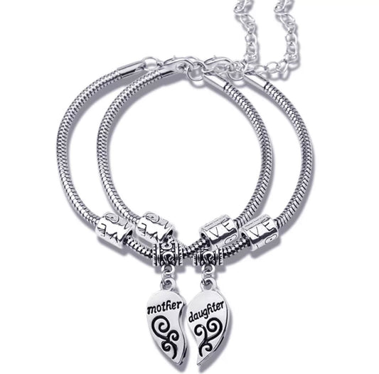 Mother Half Heart Charm Bracelet