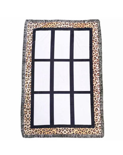 9 Photo Panel Cheetah Print Blanket