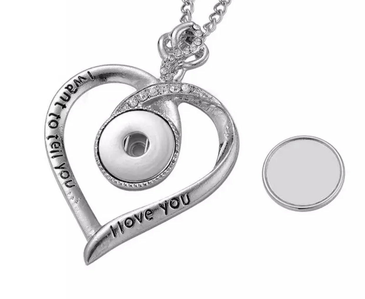 Blank Heart I love you Necklace