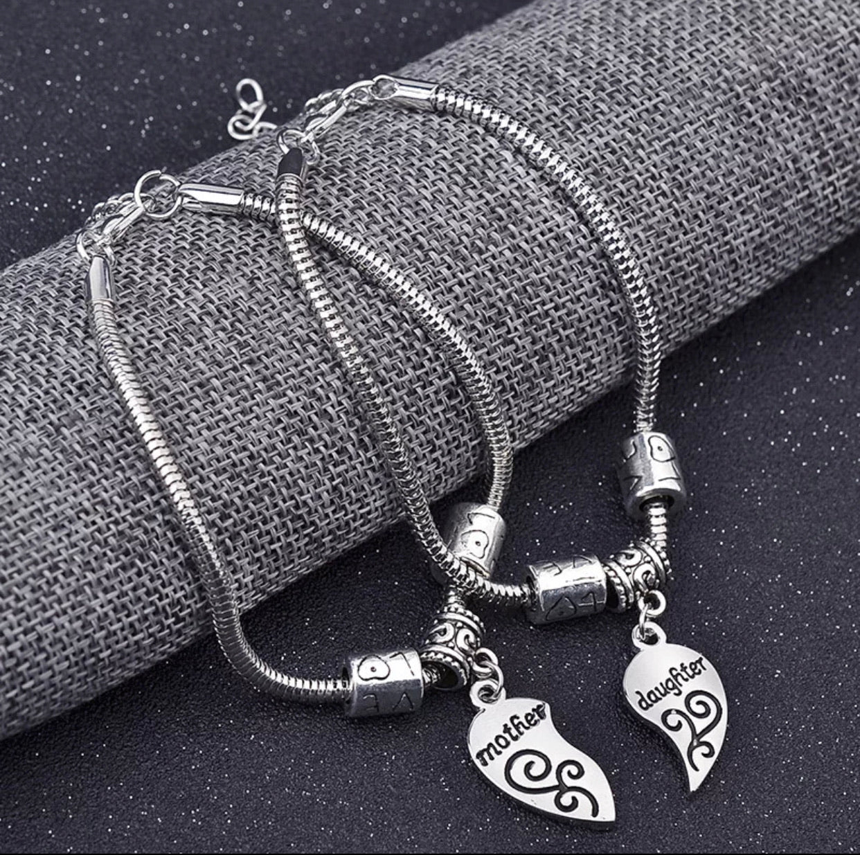 Mother Half Heart Charm Bracelet