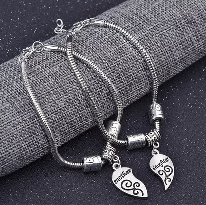 Mother Half Heart Charm Bracelet