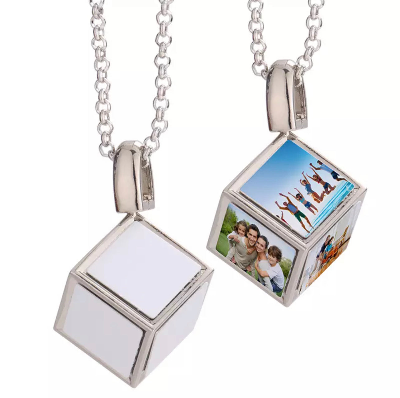 Cube Necklace Silver