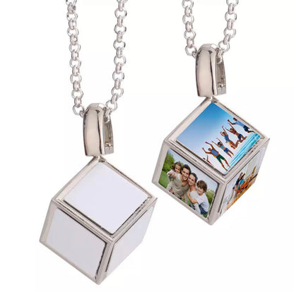 Cube Necklace Silver