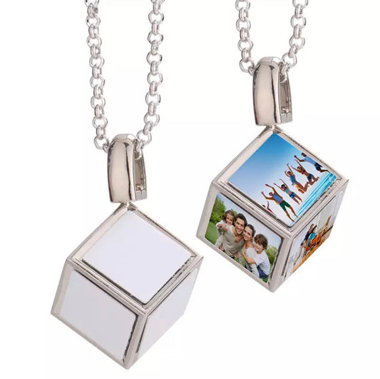 Cube Necklace Silver